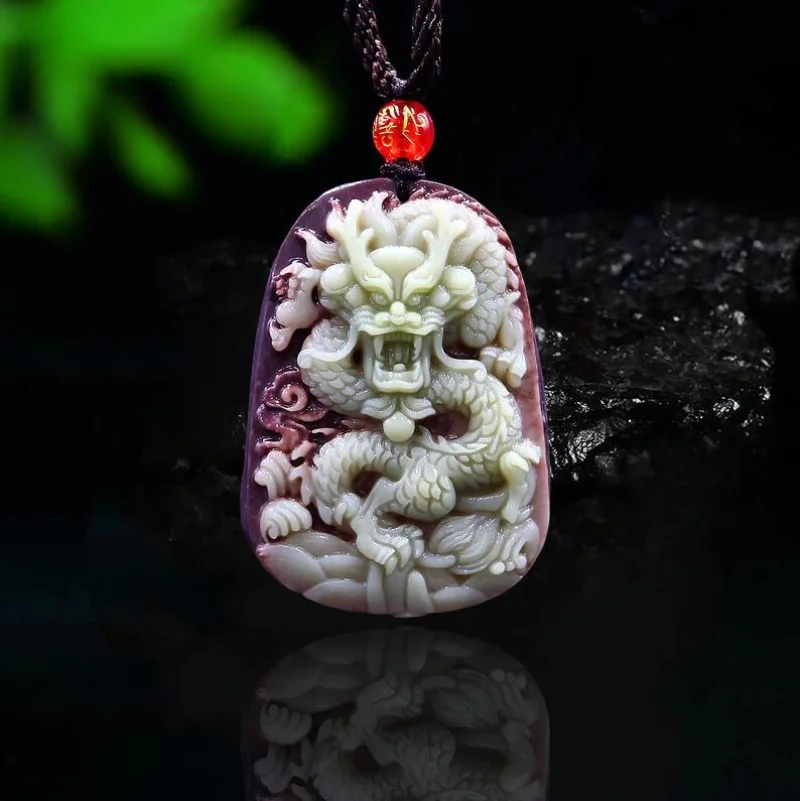 Jewelry & Watches Sp Z Oo Opinie - Purple Robe Jade Dragon Pendant Necklace