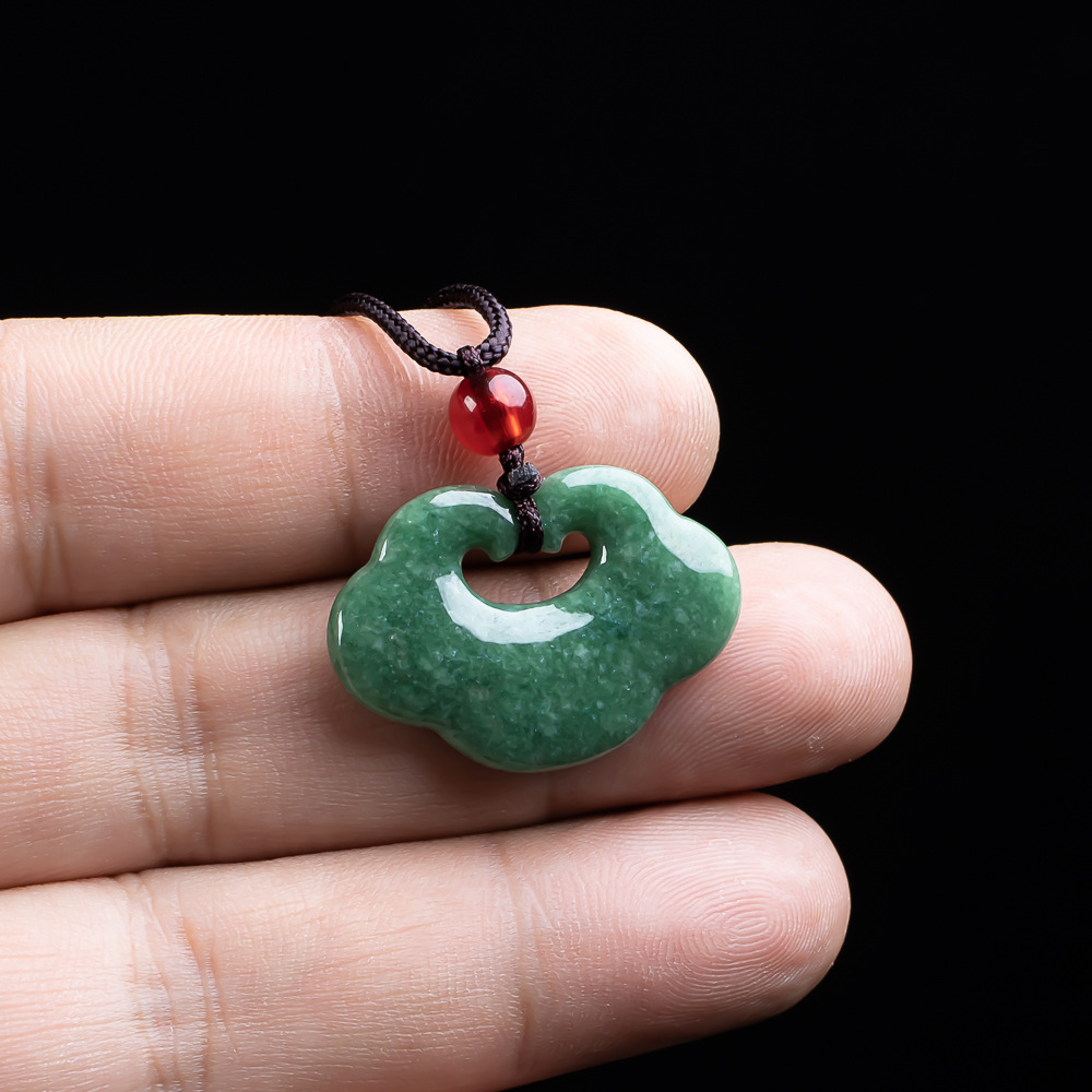 Jewelry & Watches Sp Z Oo Opinie - Natural Myanmar Jadeite Ruyi Pendant Necklace