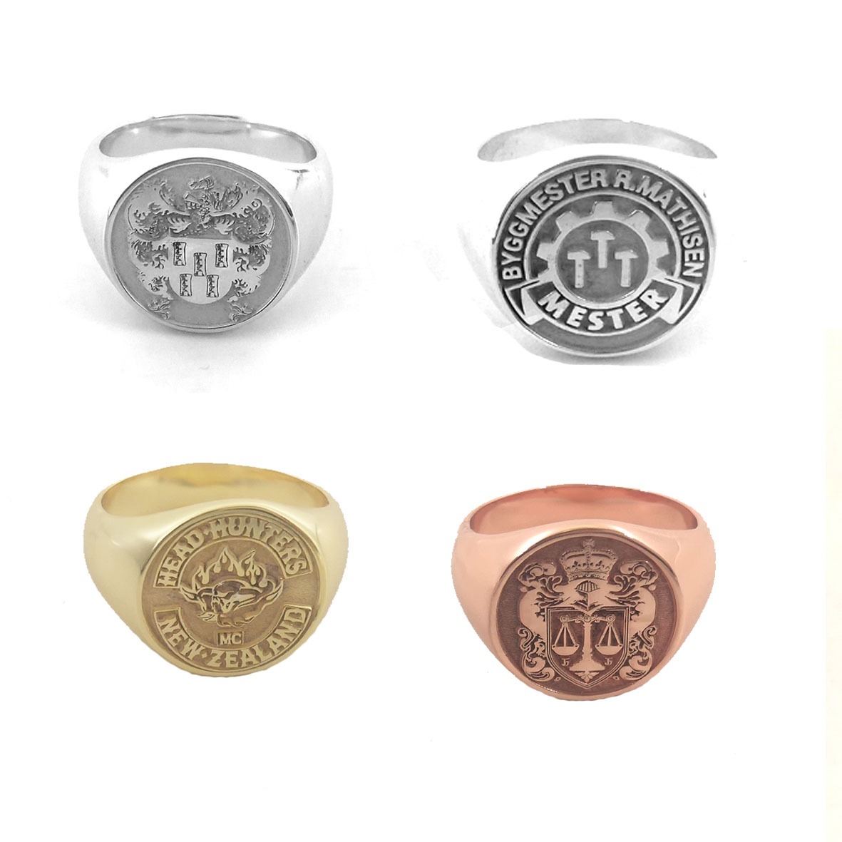 Custom Engraved 17mm Round Top - Mens Signet Ring 评论和价格