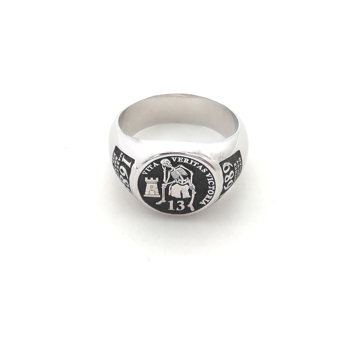 Custom Engraved 17mm Round Top - Mens Signet Ring 评论和价格