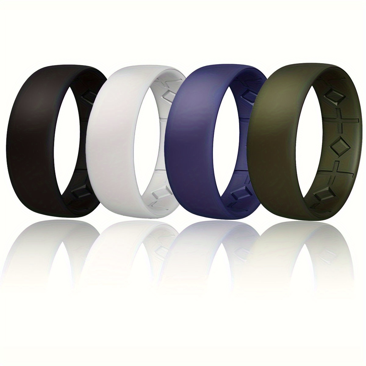 1pc Minimalist Black Silicone  - Mens Signet Ring 评论和价格