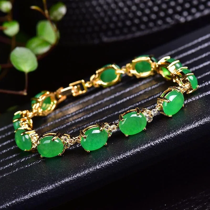 Natural Green Jade Agate LOVE  - Jewelry & Watches Sp Z Oo Opinie 评论和价格