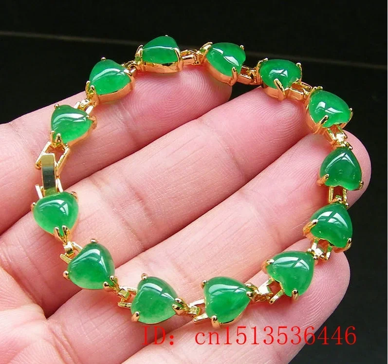 Natural Green Jade Agate LOVE  - Jewelry & Watches Sp Z Oo Opinie 评论和价格