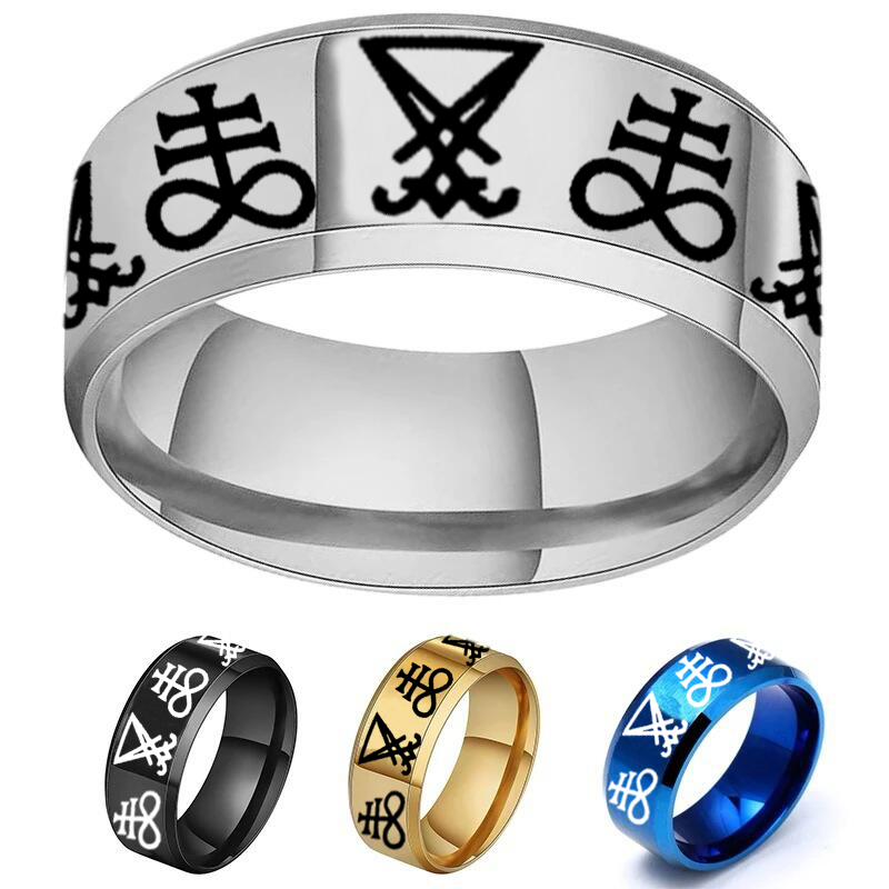 Vintage Gothic Lucifer Seal of - Mens Signet Ring 评论和价格