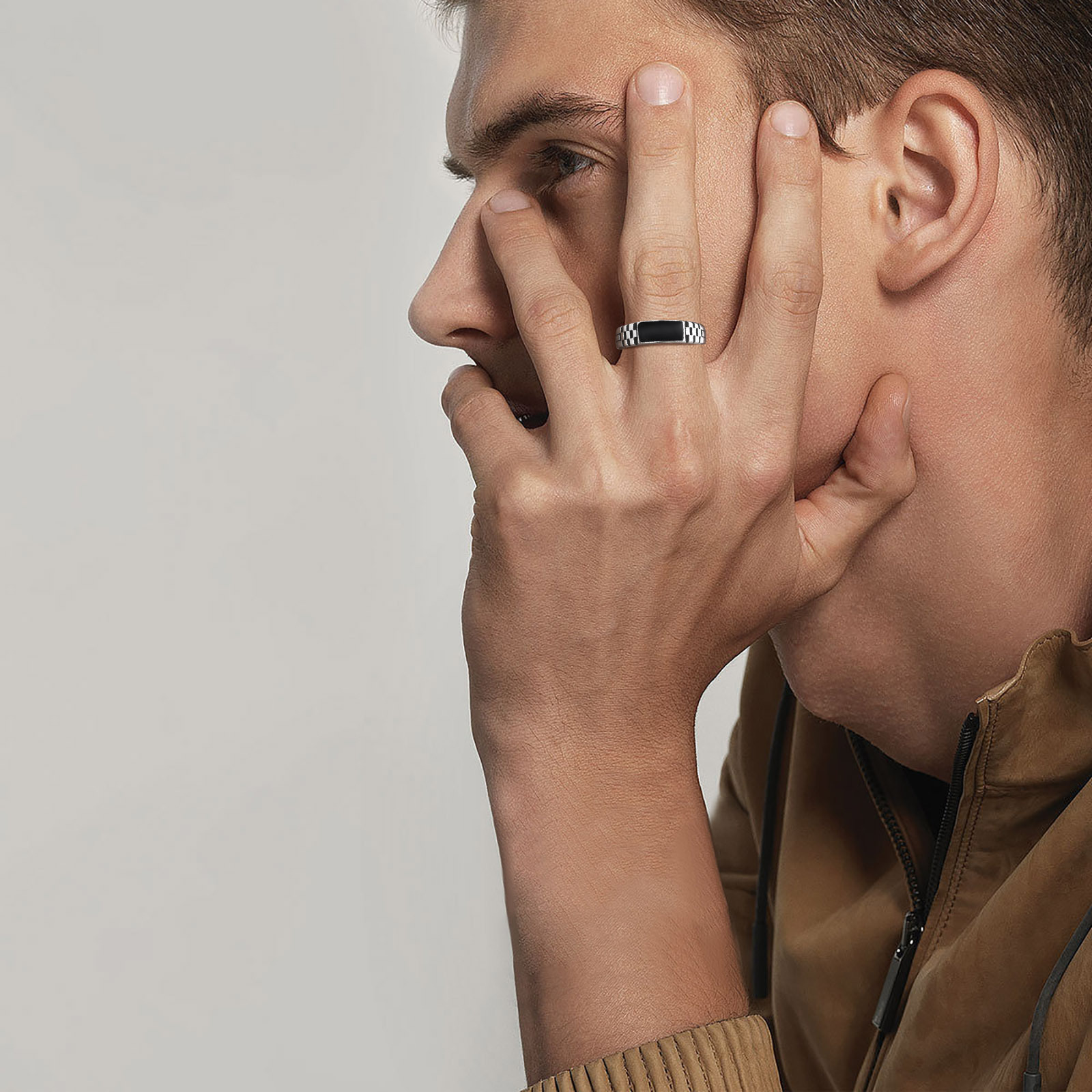 Vnox Mens Open Rings, Black En - Mens Signet Ring 评论和价格