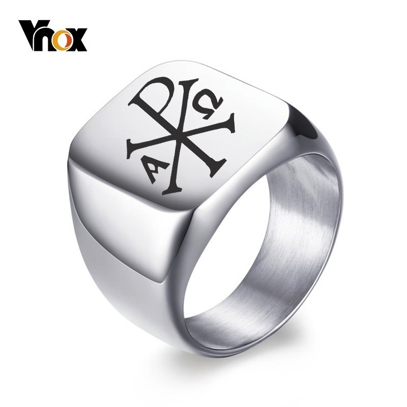 Vnox Free Personalized Stamp R - Mens Signet Ring 评论和价格