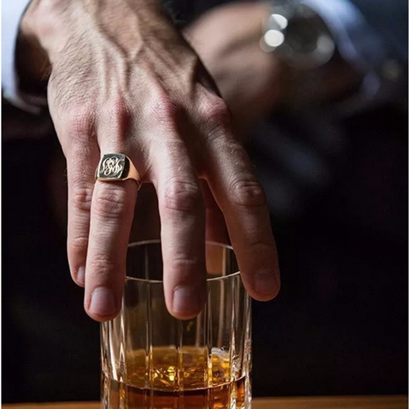 Vnox Free Personalized Stamp R - Mens Signet Ring 评论和价格
