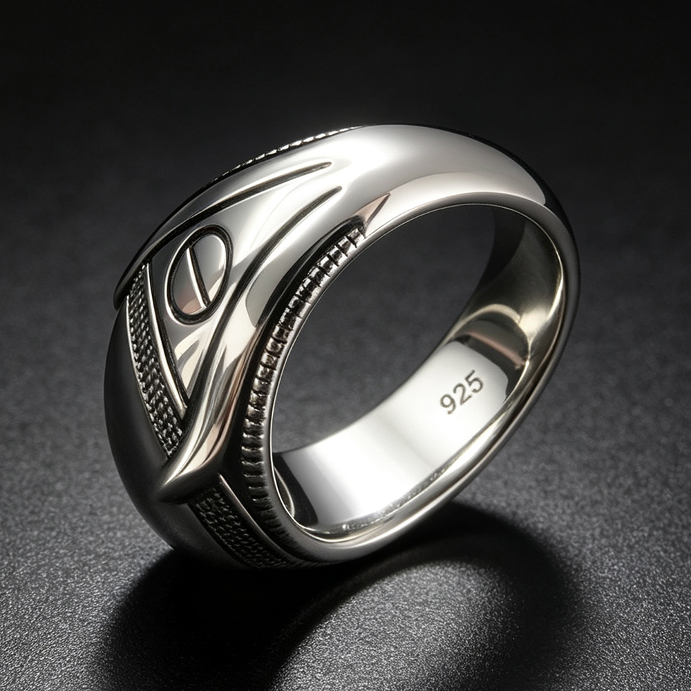S925 Sterling Silver Agate Sig - Mens Signet Ring 评论和价格