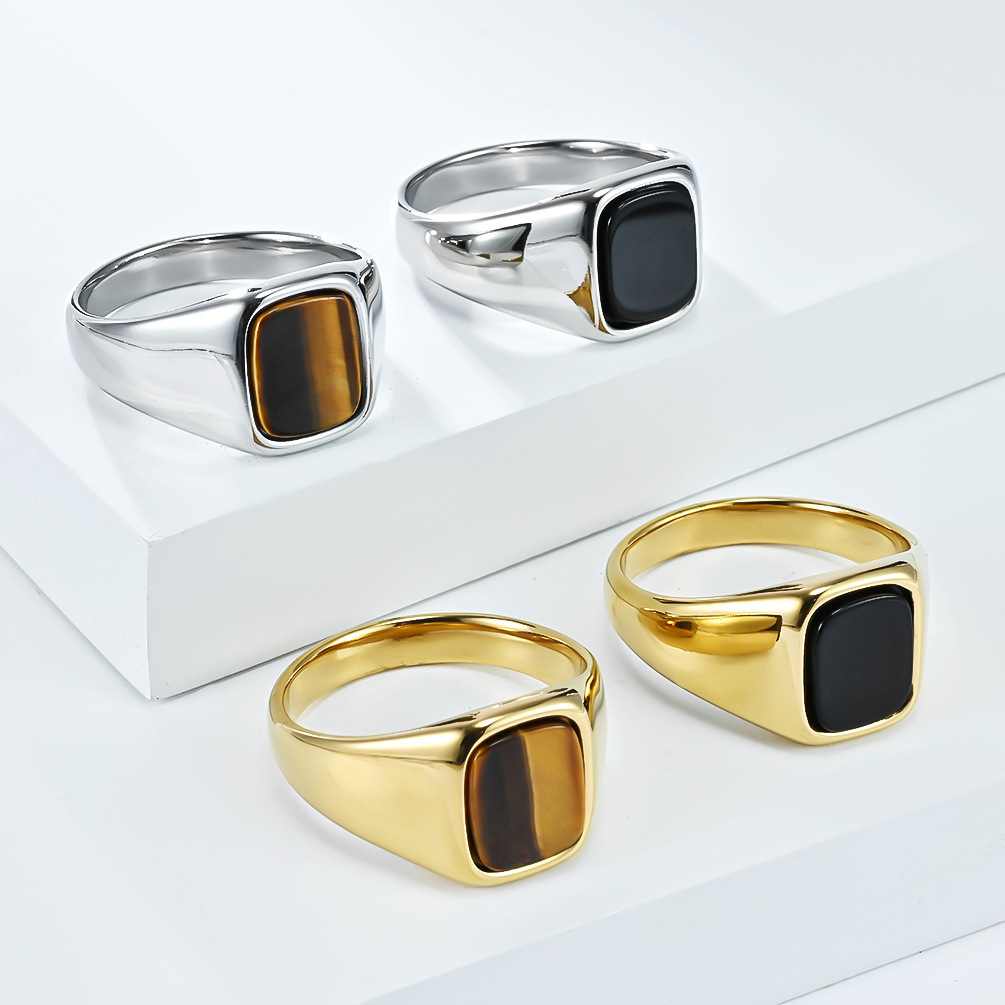 New Fashion Vintage Stainless  - Mens Signet Ring 评论和价格