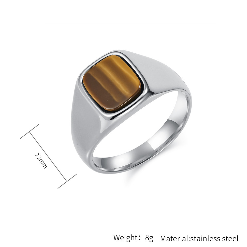 New Fashion Vintage Stainless  - Mens Signet Ring 评论和价格