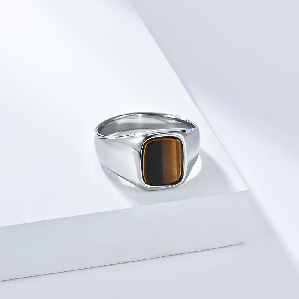 New Fashion Vintage Stainless  - Mens Signet Ring 评论和价格