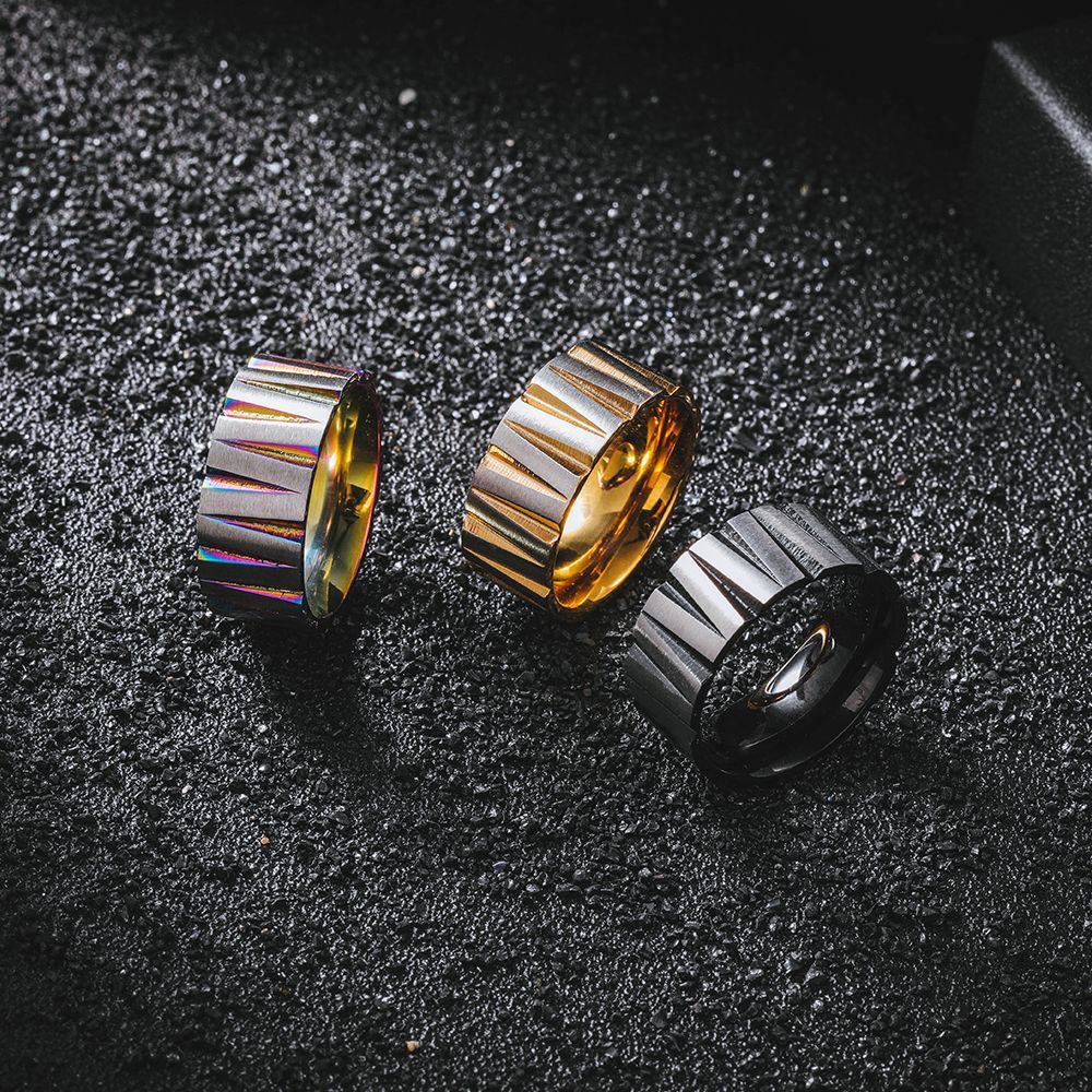 Colorful Stainless Steel Irreg - Couple Ring Set 评论和价格