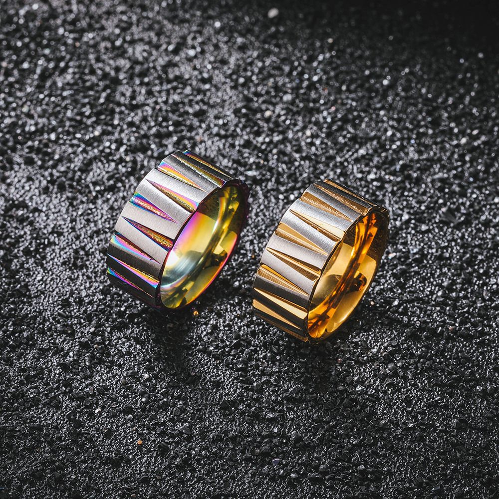 Colorful Stainless Steel Irreg - Couple Ring Set 评论和价格
