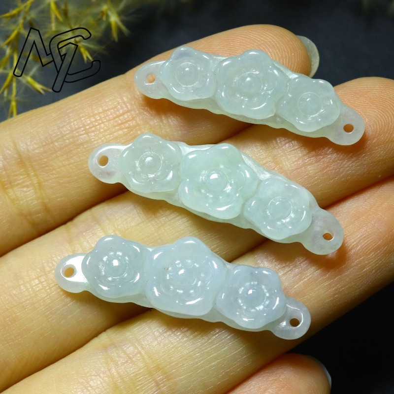 1pc Natural Jadeite Emerald Fl - Jewelry & Watches Sp Z Oo Opinie 评论和价格