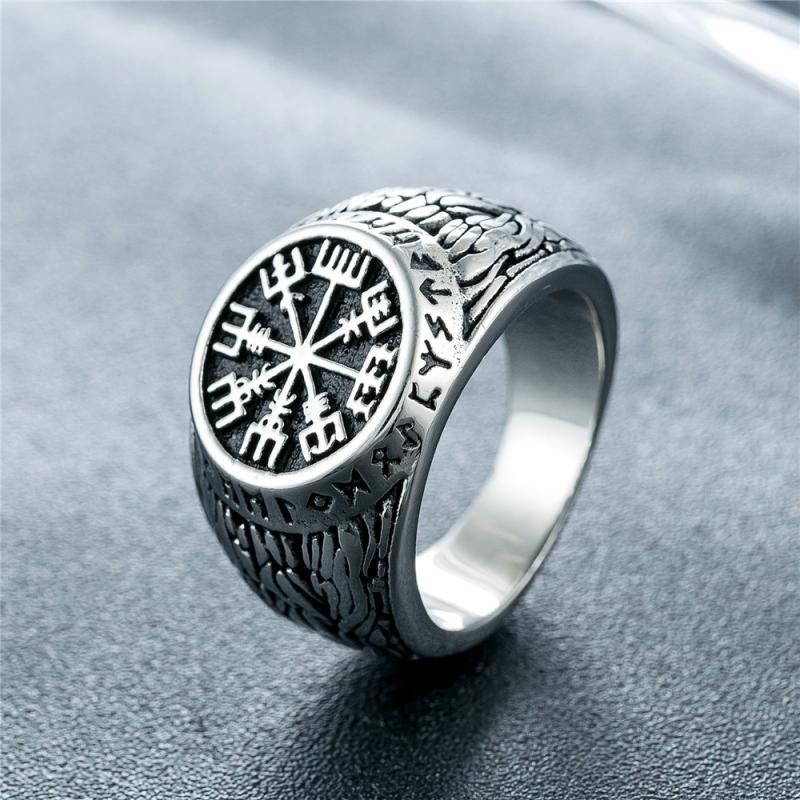 Vintage Viking Rune Signet Sca - Mens Signet Ring 评论和价格
