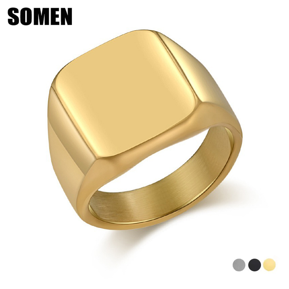 Somen Signet Square Tungsten C - Mens Signet Ring 评论和价格