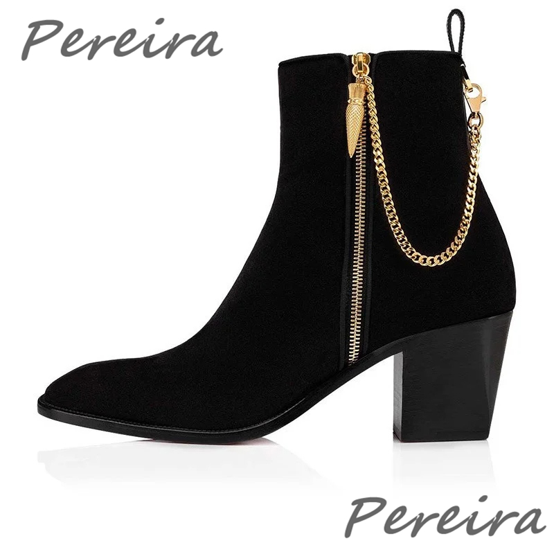 Men Suede Ankle Boots Gold Cha - Anklet Foot Chain 评论和价格