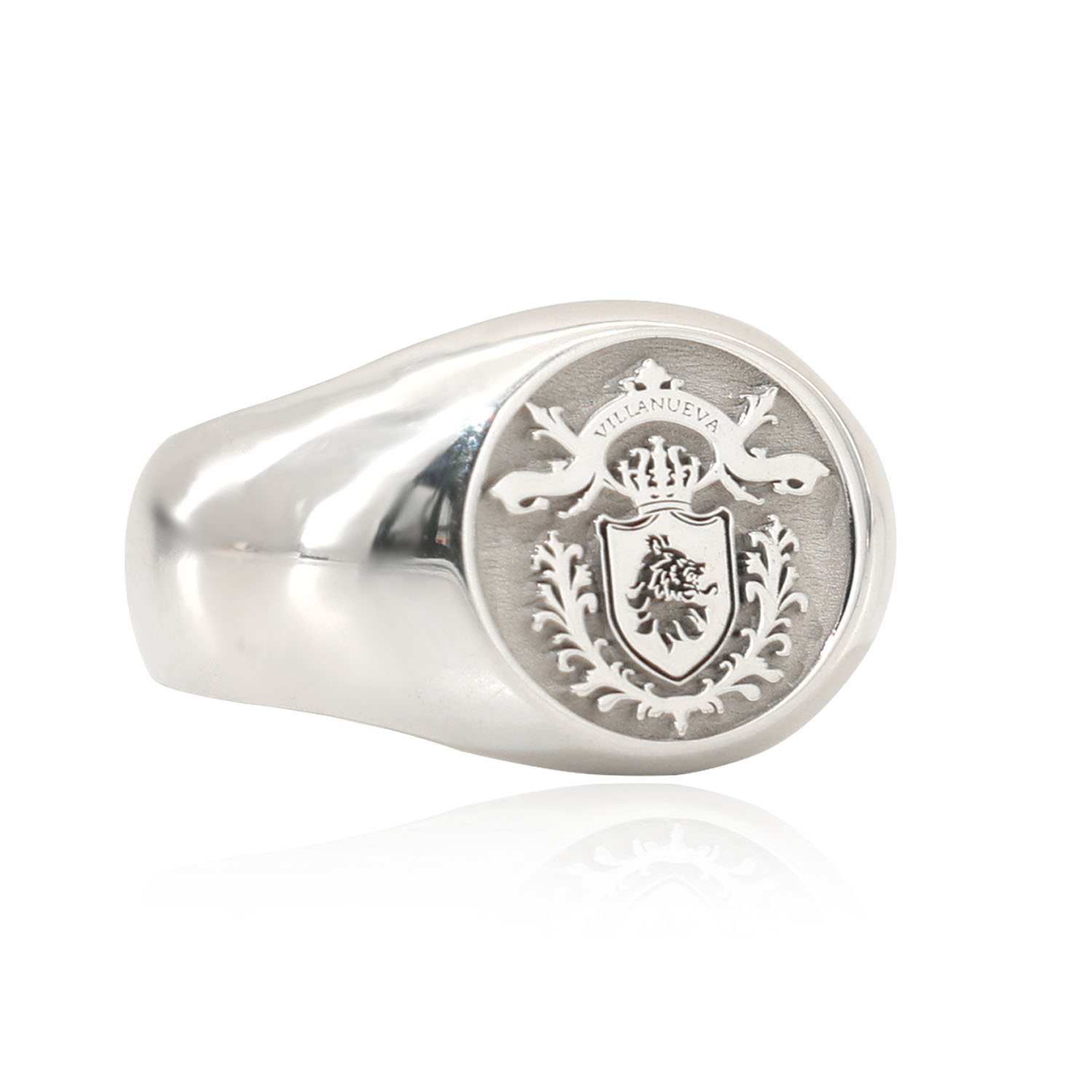 17mm Round 925 Solid Silver Me - Mens Signet Ring 评论和价格