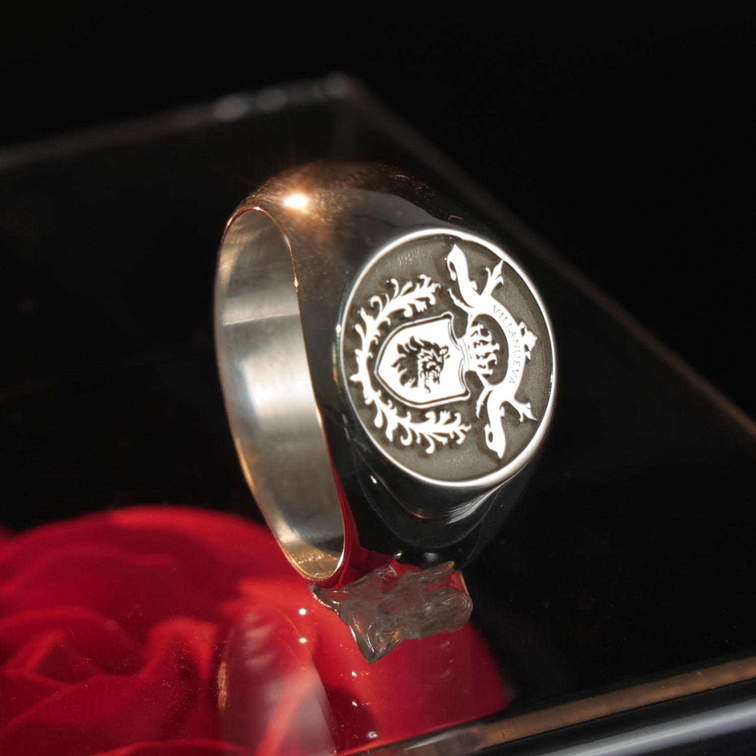 17mm Round 925 Solid Silver Me - Mens Signet Ring 评论和价格