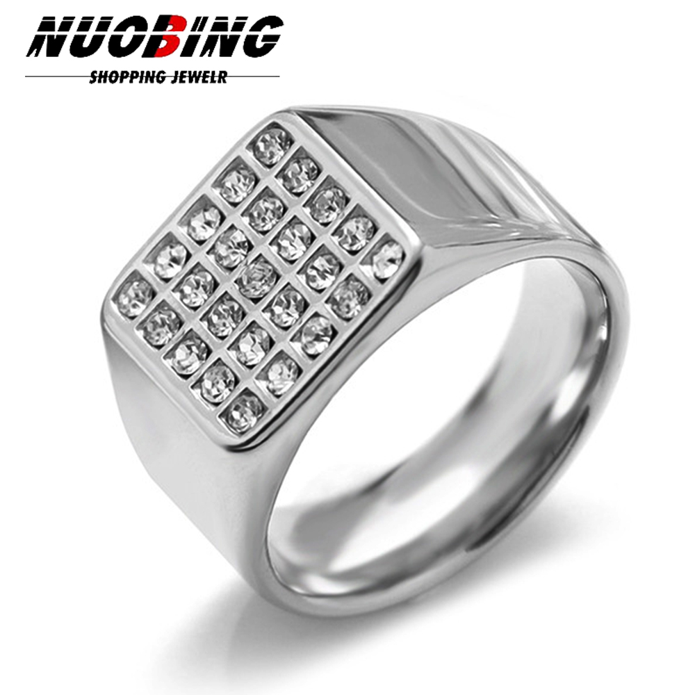 14mm Delicate Shiny Cubic Zirc - Mens Signet Ring 评论和价格