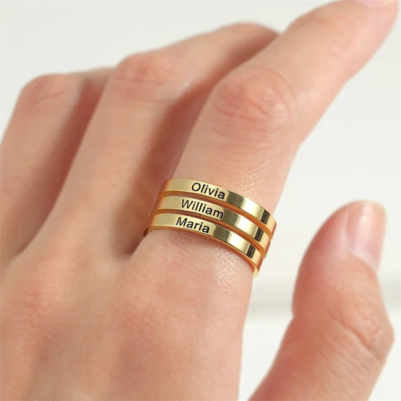 Personalized Stainless Steel E - Couple Ring Set 评论和价格